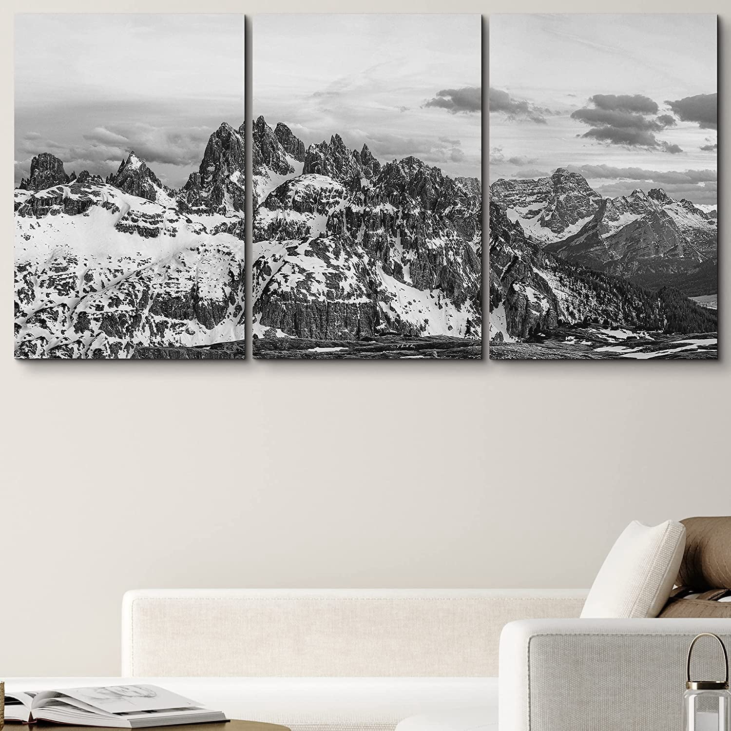 PixonSign Canvas Print Wall Art Set Vintage Snowy Mountains Nature ...