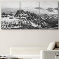 thumbnail image 1 of PixonSign Canvas Print Wall Art Set Vintage Snowy Mountains Nature Wilderness Photography Realism Rustic Landscape Dramatic Dark Black and White for Living Room, Bedroom, Office - 24"x36"x3, 1 of 5