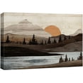 thumbnail image 1 of PixonSign Canvas Print Wall Art Sunset Mountain Range River Nature Wilderness Digital Art Wood Panel Landscape Farmhouse/Country Relax/Calm/Cozy Geometric Abstract - 16"x24", 1 of 5
