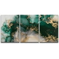 thumbnail image 1 of PixonSign Canvas Print Wall Art Teal Green Gold Marble Smoke Landscape Abstract Shapes Illustrations Mid-Century Modern Minimalism Scenic Relax/Calm/Cozy Multicolor Zen - 24"x36"x3, 1 of 5
