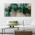 thumbnail image 1 of PixonSign Canvas Print Wall Art Teal Green Gold Marble Smoke Landscape Abstract Shapes Illustrations Mid-Century Modern Minimalism Scenic Relax/Calm/Cozy Multicolor Zen - 16"x24"x3, 1 of 5