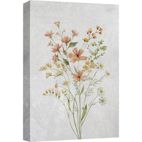PixonSign Canvas Print Wall Art Vibrant Orange Wildflower Still Life Nature Wilderness Illustrations Modern Art Botanical Floral Farmhouse/Country Relax/Calm/Cozy - 12"x18"