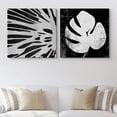 thumbnail image 1 of PixonSign Canvas Print Wall Art Vintage Deconstructed Monstera Leaf Floral Wilderness Digital Art Modern Art Zen Relax/Calm Dark Black and White for Living Room, Bedroom, Office - 24"x24" x 2, 1 of 5