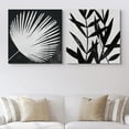 thumbnail image 1 of PixonSign Canvas Print Wall Art Vintage Deconstructed Palm Leaves Floral Wilderness Digital Art Modern Art Zen Relax/Calm Dark Black and White for Living Room, Bedroom, Office - 12"x12" x 2, 1 of 5