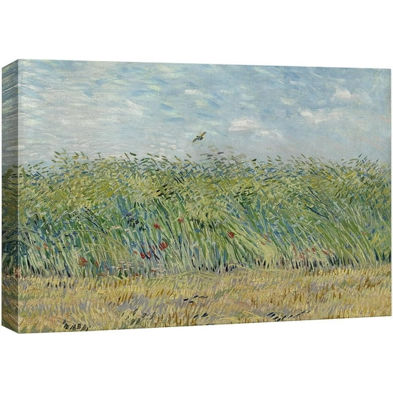 PixonSign Canvas Print Wall Art Wheat Field With A Lark by Vincent Van Gogh Nature Wilderness Illustrations Modern Art Decorative Floral Botanical Minimal Fine Art for Bedroom - 32"x48"