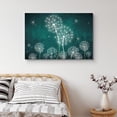 thumbnail image 1 of PixonSign Canvas Print Wall Art White Dandelions on Teal Background Botanical Plants Digital Art Modern Art Farmhouse/Country Group Relax/Calm Multicolor Cool for Living Room, Bedroom - 12"x18", 1 of 5