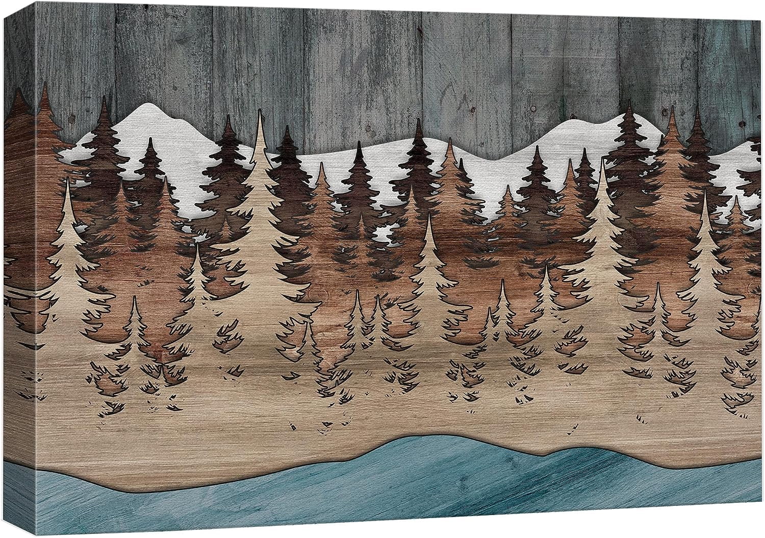 PixonSign Canvas Print Wall Art Winter Pastel Mountain Range Nature ...