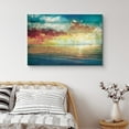 thumbnail image 1 of PixonSign Canvas Print Wall Art Wood Panel Style Sunset Ocean Horizon Nature Wilderness Illustrations Modern Art Contemporary Scenic Colorful Multicolor Ultra for Living Room, Bedroom - 32"x48", 1 of 5