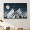 thumbnail image 1 of PixonSign Canvas Print Wall Art Woodblock Full Moon & Mountains Nature Wilderness Wood Panels Modern Art Contemporary Scenic Relax/Calm Multicolor Warm for Living Room, Bedroom, Office - 24x36, 1 of 5