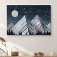 thumbnail image 1 of PixonSign Canvas Print Wall Art Woodblock Full Moon & Mountains Nature Wilderness Wood Panels Modern Art Contemporary Scenic Relax/Calm Multicolor Warm for Living Room, Bedroom, Office - 12x18, 1 of 5
