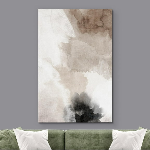 PixonSign Canvas Wall Art Faded Textured Brown & White Color Blocks Abstract Print Minimalism Contemporary Nordic Colorful Decoration for Living Room, Bedroom, Office - 12"x18"