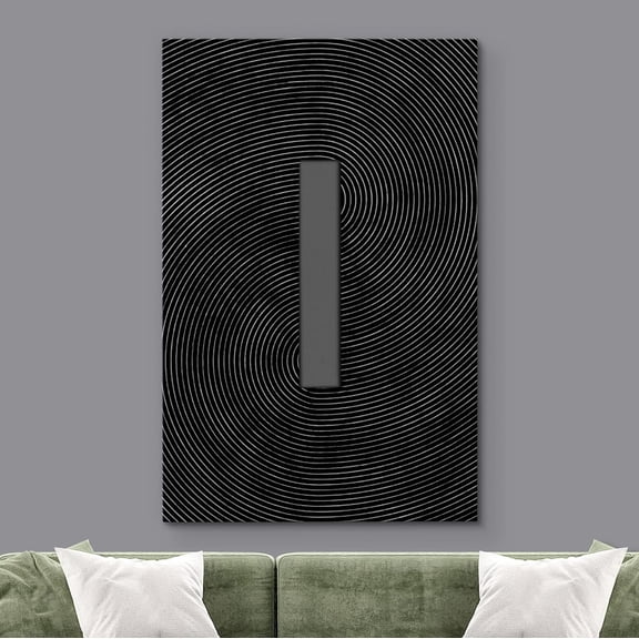 PixonSign Canvas Wall Art Geometric Gray Black Color Field Collage Abstract Print Minimalism Contemporary Nordic Relax/Calm Decoration for Living Room, Bedroom, Office - 16"x24"