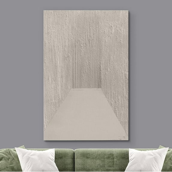 PixonSign Canvas Wall Art Geometric Gray Color Field Landscape Abstract Print Minimalism Contemporary Nordic Relax/Calm Artwork Decoration for Living Room, Bedroom, Office - 12"x18"