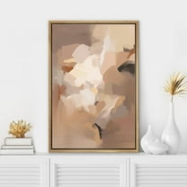 PixonSign Canvas Wall Art Pastel Brown Watercolor Geometric Abstract Artwork Colorful Oil Paintings Modern Prints Minimalism Contemporary Nordic Decorative for Rooms - 24"x36" Natural