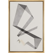 PixonSign Framed Canvas Print Wall Art Art Deco Vintage Gray Geometric Line Pattern Abstract Shapes Illustrations Modern Art Decorative Minimal for Living Room, Bedroom, Office - 24"x36" Natural