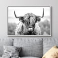 thumbnail image 1 of PixonSign Framed Canvas Print Wall Art Black & White Shetland Cow Portrait Farmhouse Art Rustic Decor Nature Animals Modern Art Realism Cozy Decorative Colorful Multicolor - 16"x24" White, 1 of 5