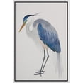 thumbnail image 1 of PixonSign Framed Canvas Print Wall Art Blue Heron Bird Portrait Pastel Watercolor Animals Wilderness Illustrations Modern Art Antique Vintage Farmhouse Relax/Calm/Cozy for Bedroom - 16"x24" White, 1 of 5