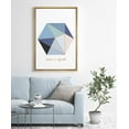 thumbnail image 1 of PixonSign Framed Canvas Print Wall Art Blue Hexagon & Motivational Phrase Geometric Shapes Digital Art Modern Art Minimalist Multicolor Neon for Living Room, Bedroom, Office - 16"x24" Natural, 1 of 5