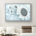 thumbnail image 1 of PixonSign Framed Canvas Print Wall Art Close-Up of Sunflower Field Nature Plants Photography Realism Modern Scenic Relax/Calm Blue Cool for Living Room, Bedroom, Office - 24"x36" White, 1 of 5