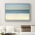 thumbnail image 1 of PixonSign Framed Canvas Print Wall Art Colorblocked Blue Beach Horizon Nature Ocean Photography Realism Nautical Scenic Relax/Calm Multicolor Cool for Living Room, Bedroom, Office - 24"x36" White, 1 of 5