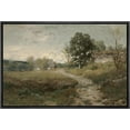 thumbnail image 1 of PixonSign Framed Canvas Print Wall Art Country Village Rustic Rural Landscape Nature Wilderness Illustrations Fine Art Farmhouse Floral Botanical Calm/Relax Cozy for Bedroom - 24"x36" Black, 1 of 5