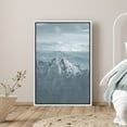 thumbnail image 1 of PixonSign Framed Canvas Print Wall Art Dark Forest and Mountain Scene Nature Wilderness Photography Modern Art Bohemian Scenic Relax/Calm Blue Cool for Living Room, Bedroom, Office - 16"x24" White, 1 of 5