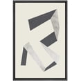 thumbnail image 1 of PixonSign Framed Canvas Print Wall Art Art Deco Retro Gray Geometric Line Pattern Abstract Shapes Illustrations Modern Art Decorative Minimal for Living Room, Bedroom, Office - 24"x36" Black, 1 of 5