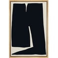 thumbnail image 1 of PixonSign Framed Canvas Print Wall Art Duotone Geometric Dark Figure Minimal Collage Abstract Shapes Illustrations Modern Art Boho Decorative Chic for Living Room, Bedroom, Office - 16"x24" NATURAL, 1 of 5