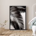 thumbnail image 1 of PixonSign Framed Canvas Print Wall Art Duotone Palm Leaves and Gray Background Nature Plants Photography Modern Art Chic Relax/Calm Dark Black and White for Living Room, Bedroom, Office - 24"x36", 1 of 5