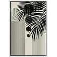 thumbnail image 1 of PixonSign Framed Canvas Print Wall Art Duotone Tropical Mid-Century Leaf Collage Abstract Shapes Illustrations Modern Art Boho Decorative Chic for Living Room, Bedroom, Office - 16"x24" WHITE, 1 of 5