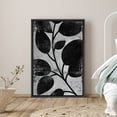 thumbnail image 1 of PixonSign Framed Canvas Print Wall Art Faded Leaf Silhouette Nature Wilderness Illustrations Modern Art Contemporary Dramatic Dark Black and White for Living Room, Bedroom, Office - 24"x36" Black, 1 of 5