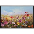 thumbnail image 1 of PixonSign Framed Canvas Print Wall Art Fine Art Still Life Wildflower Field Nature Wilderness Illustrations Modern Art Botanical Floral Farmhouse/Country Relax/Calm/Cozy for Bedroom - 16"x24" Black, 1 of 5