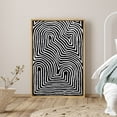 thumbnail image 1 of PixonSign Framed Canvas Print Wall Art Flowing Swirling Lines Abstract Shapes Illustrations Minimalism Contemporary Dramatic Black and White for Living Room, Bedroom, Office - 24"x36" Natural, 1 of 5