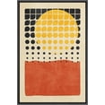 thumbnail image 1 of PixonSign Framed Canvas Print Wall Art Geometric Dot Pattern Grid Sunlight Mid-Century Modern Abstract Shapes Modern Art Illustrations Boho Decorative Colorful Multicolor - 16"x24" Black, 1 of 5