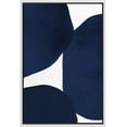 thumbnail image 1 of PixonSign Framed Canvas Print Wall Art Geometric Pastel Navy Blue Vintage Circle Collage Abstract Shapes Illustrations Modern Art Decorative Minimal for Living Room, Bedroom, Office - 24"x36" White, 1 of 5