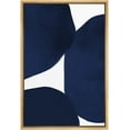 thumbnail image 1 of PixonSign Framed Canvas Print Wall Art Geometric Pastel Navy Blue Vintage Circle Collage Abstract Shapes Illustrations Modern Art Decorative Minimal for Living Room, Bedroom, Office - 24"x36" NATURAL, 1 of 5