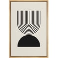 thumbnail image 1 of PixonSign Framed Canvas Print Wall Art Geometric Striped Wave Arch Dark Polygon Duo Abstract Shapes Illustrations Modern Art Boho Decorative Chic for Living Room, Bedroom, Office - 24"x36" NATURAL, 1 of 5