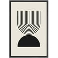 thumbnail image 1 of PixonSign Framed Canvas Print Wall Art Geometric Striped Wave Arch Dark Polygon Duo Abstract Shapes Illustrations Modern Art Boho Decorative Chic for Living Room, Bedroom, Office - 24"x36" BLACK, 1 of 5