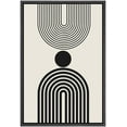 thumbnail image 1 of PixonSign Framed Canvas Print Wall Art Geometric Vintage Wave Stripe Circle Collage Abstract Shapes Illustrations Modern Art Boho Decorative Chic for Living Room, Bedroom, Office - 24"x36" BLACK, 1 of 5