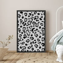PixonSign Framed Canvas Print Wall Art Graphic Cheetah Print Animals Wildlife Digital Art Modern Art Glam Closeup Dramatic Ultra Black and White for Living Room, Bedroom, Office - 24"x36" Black