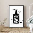 thumbnail image 1 of PixonSign Framed Canvas Print Wall Art Handsoap Wash Phrase People Structure Typography Modern Art Decorative Elements Fun Black and White for Living Room, Bedroom, Office - 24"x36" Black, 1 of 5