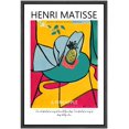 thumbnail image 1 of PixonSign Framed Canvas Print Wall Art Henri Matisse Pineapple Geometric Watercolor Classic Vintage Illustrations Fine Art Decorative Multicolor for Living Room, Bedroom, Office - 24"x36" BLACK, 1 of 5