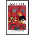 thumbnail image 1 of PixonSign Framed Canvas Print Wall Art Henri Matisse The Red Flower Room Nature Wilderness Illustrations Fine Art Rustic Scenic Relax/Calm Colorful for Living Room, Bedroom, Office - 24"x36" Black, 1 of 5