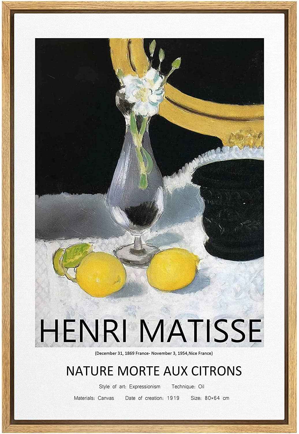 PixonSign Framed Canvas Print Wall Art Henri Matisse Still Life