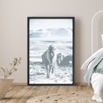 thumbnail image 1 of PixonSign Framed Canvas Print Wall Art Horse Walks in Desert Canyon Animals Wildlife Photography Modern Art Farmhouse/Country Ultra Blue and White for Living Room, Bedroom, Office - 24"x36" Black, 1 of 5