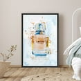 thumbnail image 1 of PixonSign Framed Canvas Print Wall Art Inkblot Blue and Orange Perfume Bottle Decorative Brushstroke Illustrations Modern Art Glam Multicolor Ultra for Living Room, Bedroom, Office - 24"x36" Black, 1 of 5