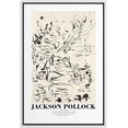 thumbnail image 1 of PixonSign Framed Canvas Print Wall Art Jackson Pollock Ink Rice Paper Sketch Abstract Shapes Illustrations Fine Art Decorative Minimalist Relax/Calm for Living Room, Bedroom, Office - 24"x36" White, 1 of 5