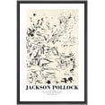 thumbnail image 1 of PixonSign Framed Canvas Print Wall Art Jackson Pollock Ink Rice Paper Sketch Abstract Shapes Illustrations Fine Art Decorative Minimalist Relax/Calm for Living Room, Bedroom, Office - 16"x24" Black, 1 of 5