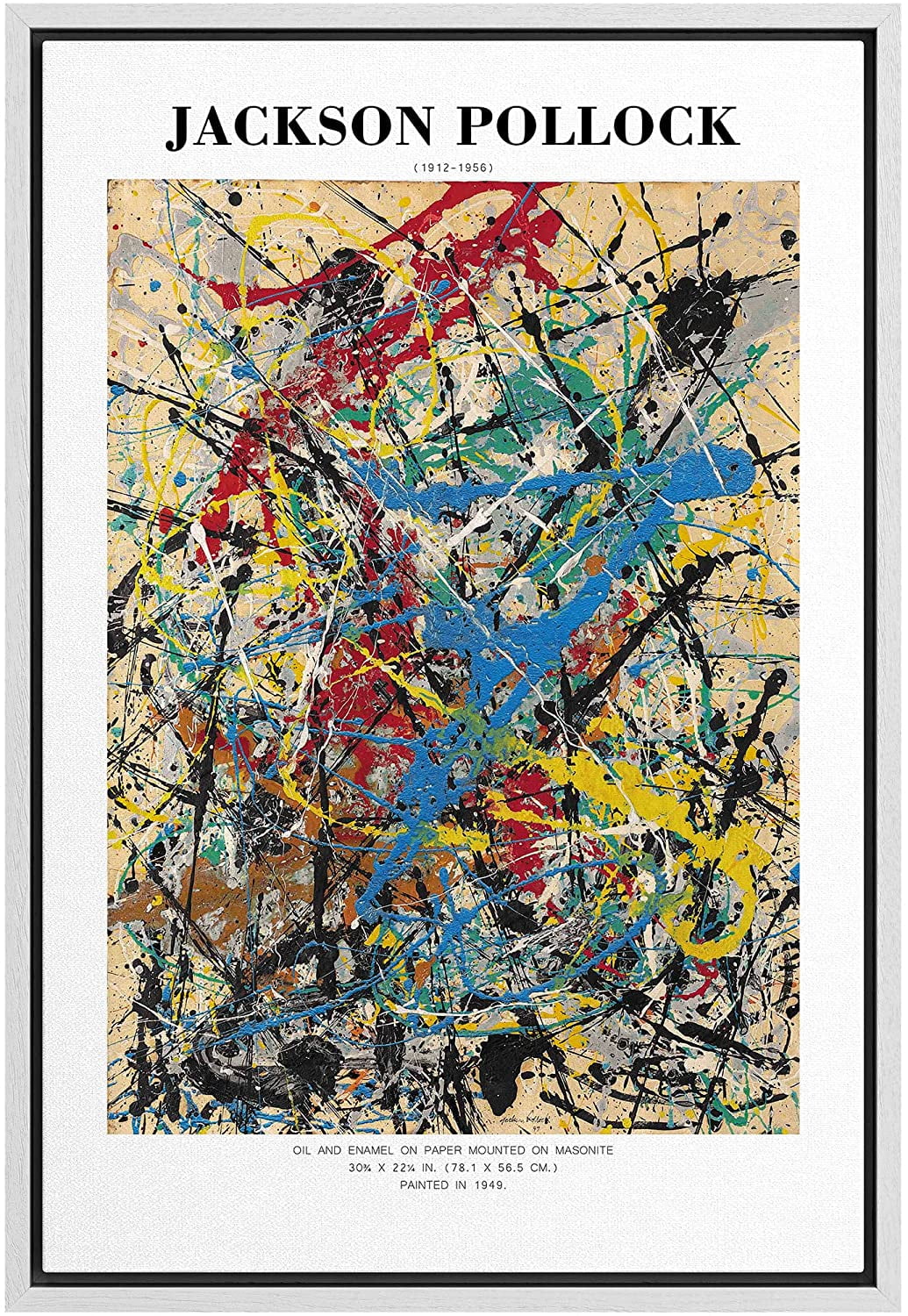 PixonSign Framed Canvas Print Wall Art Jackson Pollock