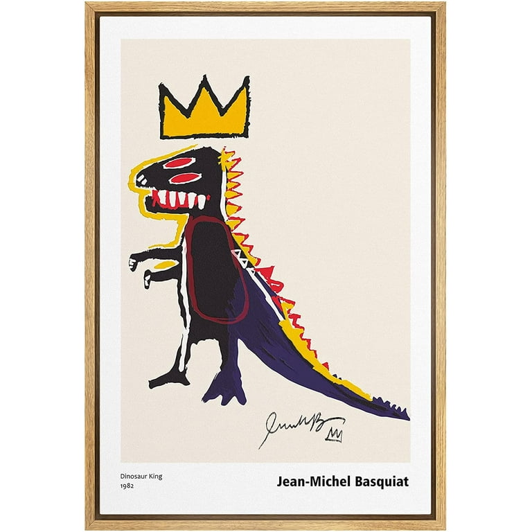 PixonSign Framed Canvas Print Wall Art Jean-Michel Basquiat